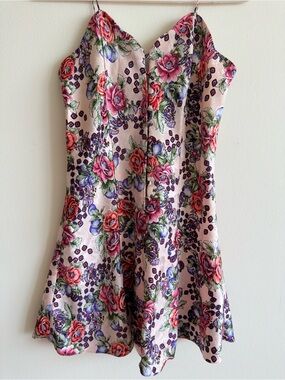 Vintage 90’s VS Gold Label Floral Slip Satin Dress Size Small